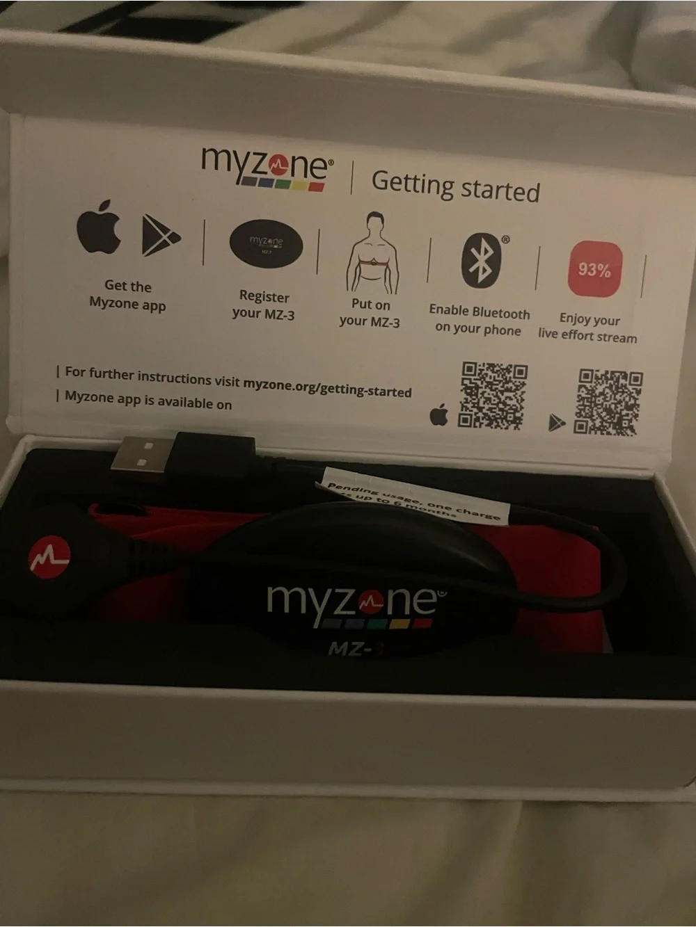 MZ-3 Heart Rate Monitor Chest Strap - Black / Red